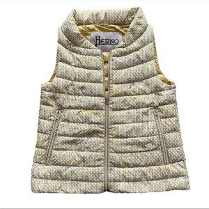 Herno Womens Sz Small Down Puffer Vest Printed Designer Puffer Quiet Luxury Vest